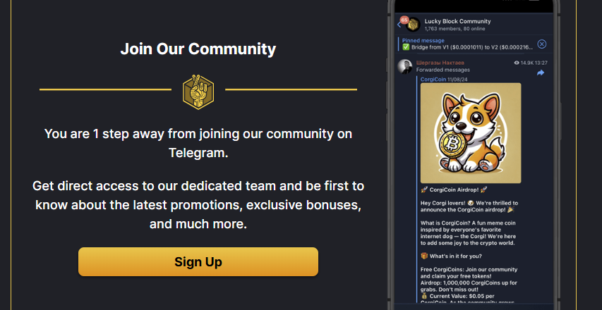 LuckyBlock - SA online casino on Telegram